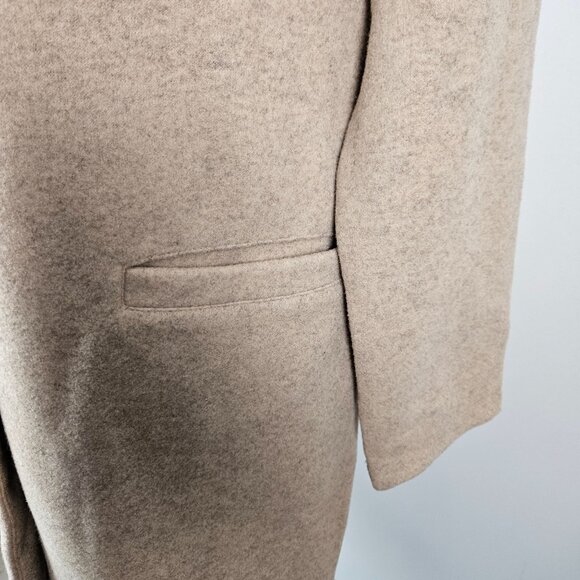 Pretty Garden Womens Long Wool Blend Shacket Pockets Button Closure Tan Size XL - Picture 8 of 11